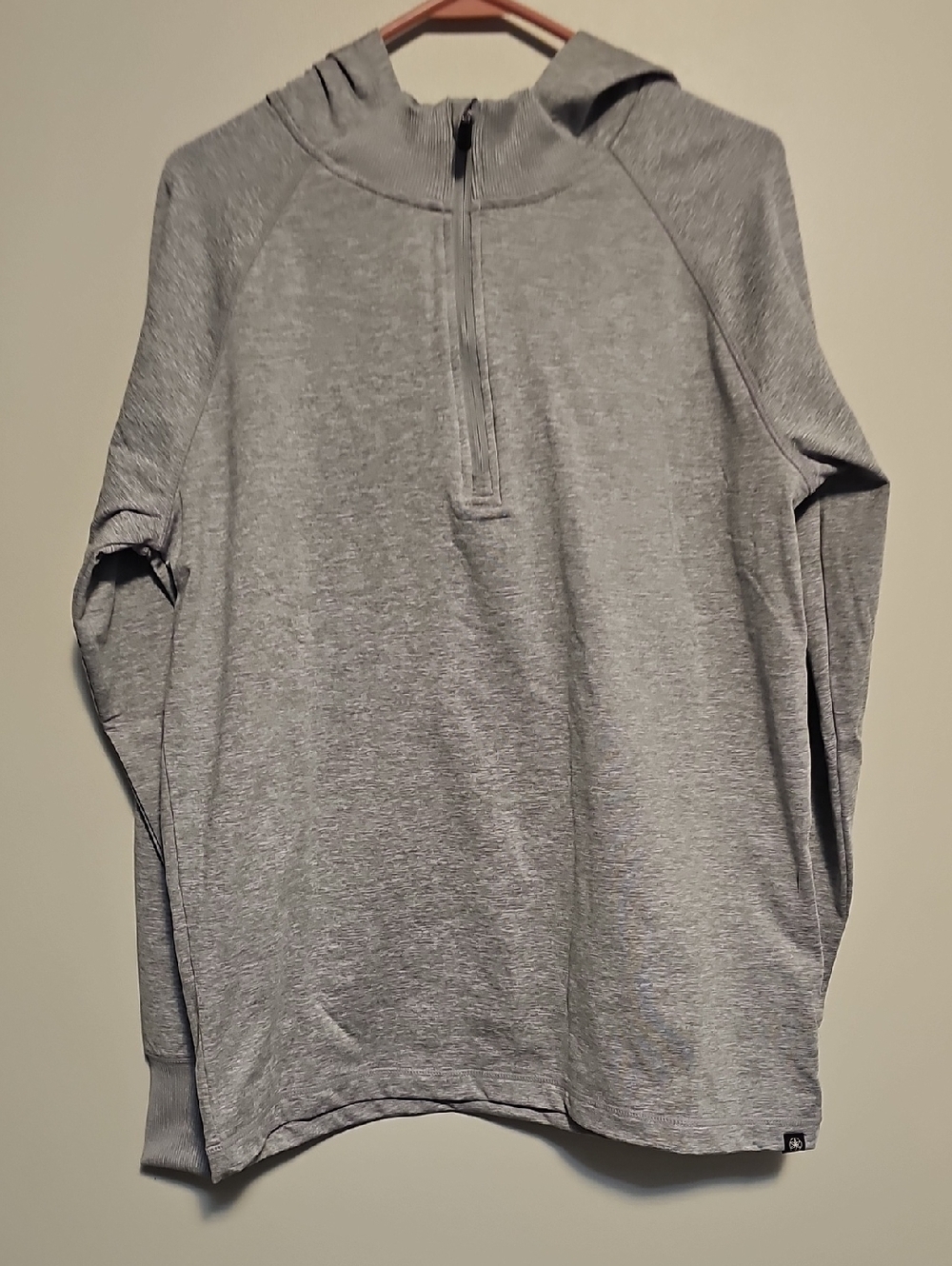 GAIAM Men's Gray Fleece- Lined Half-Zip Hooded Sweatshirt